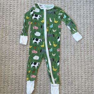 Little Sleepies Farm Animals Zipper Footies- 12-18 months
